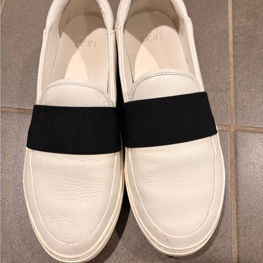 UGG Cream Loafers with Black Band
